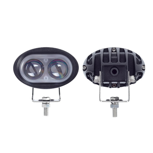 Blue spot forklift safety light projecting blue warning spot behind forklift