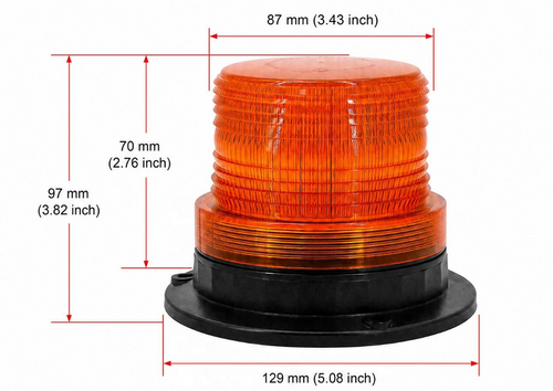 Micro dome amber forklift beacon for compact warehouse vehicle warning